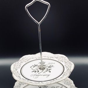 25th wedding anniversary two tier serving plate